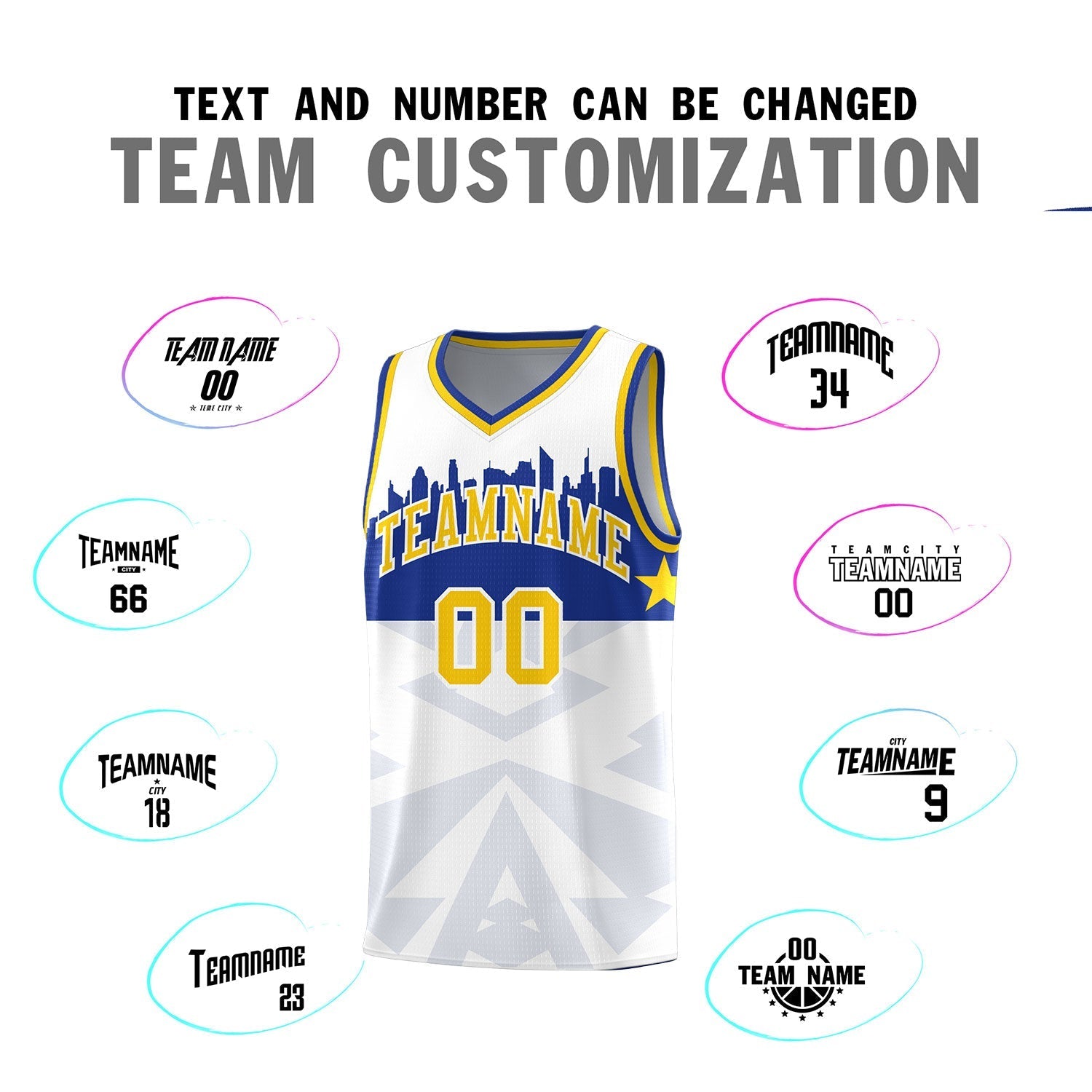 Custom White Personalized City Silhouette Pattern Sports Uniform Basketball Jersey|KXKSHOP