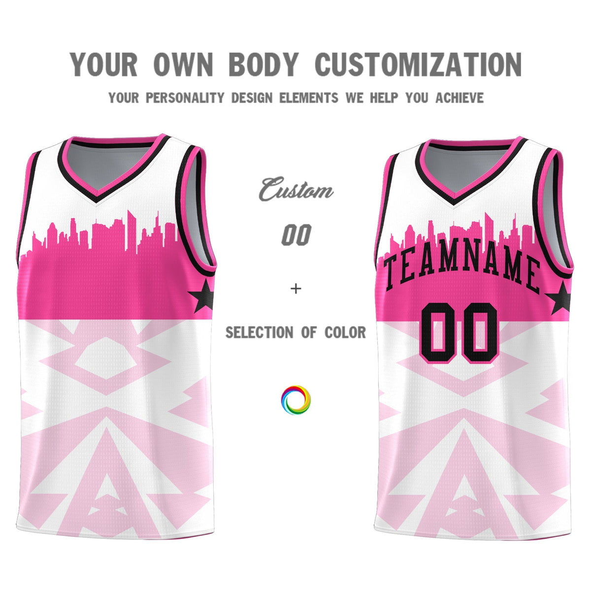 Custom White Personalized City Silhouette Pattern Sports Uniform Basketball Jersey|KXKSHOP