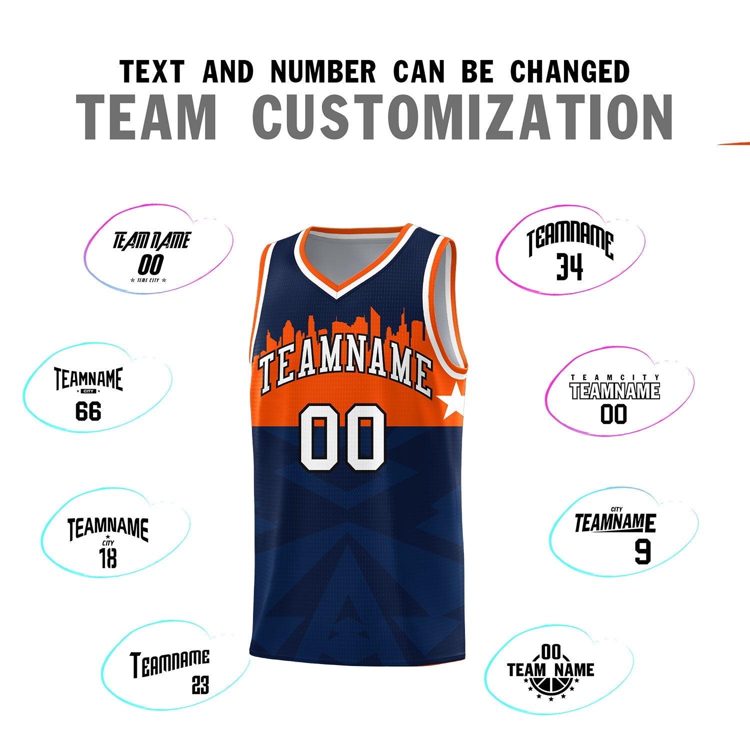 Custom Navy Personalized City Silhouette Pattern Sports Uniform Basketball Jersey|KXKSHOP