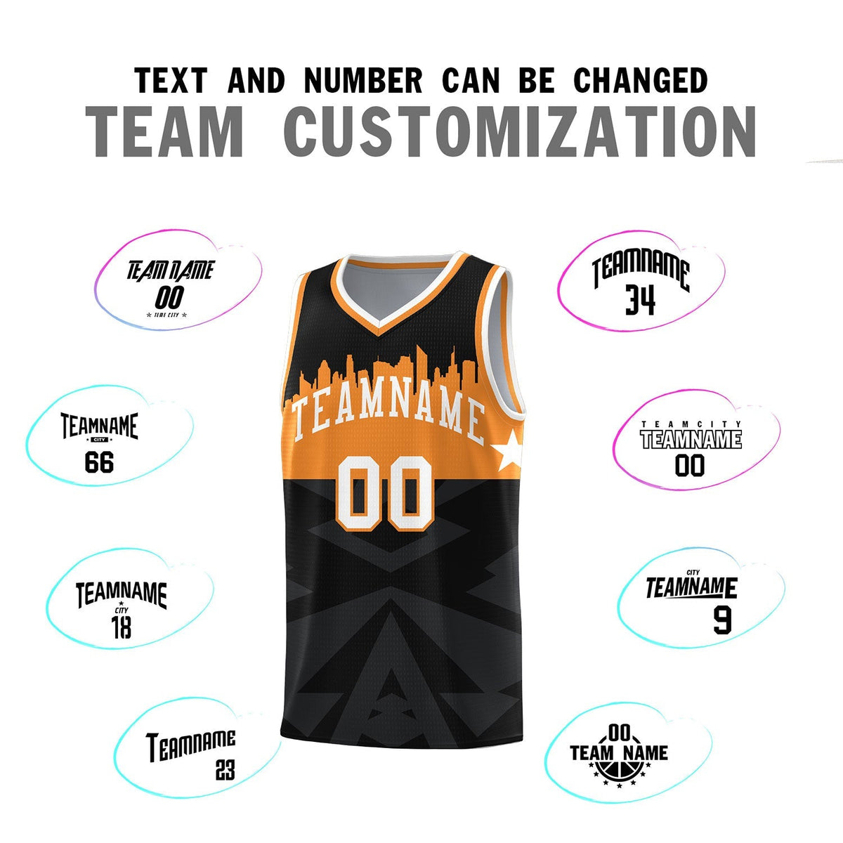 Custom Black Personalized City Silhouette Pattern Sports Uniform Basketball Jersey|KXKSHOP