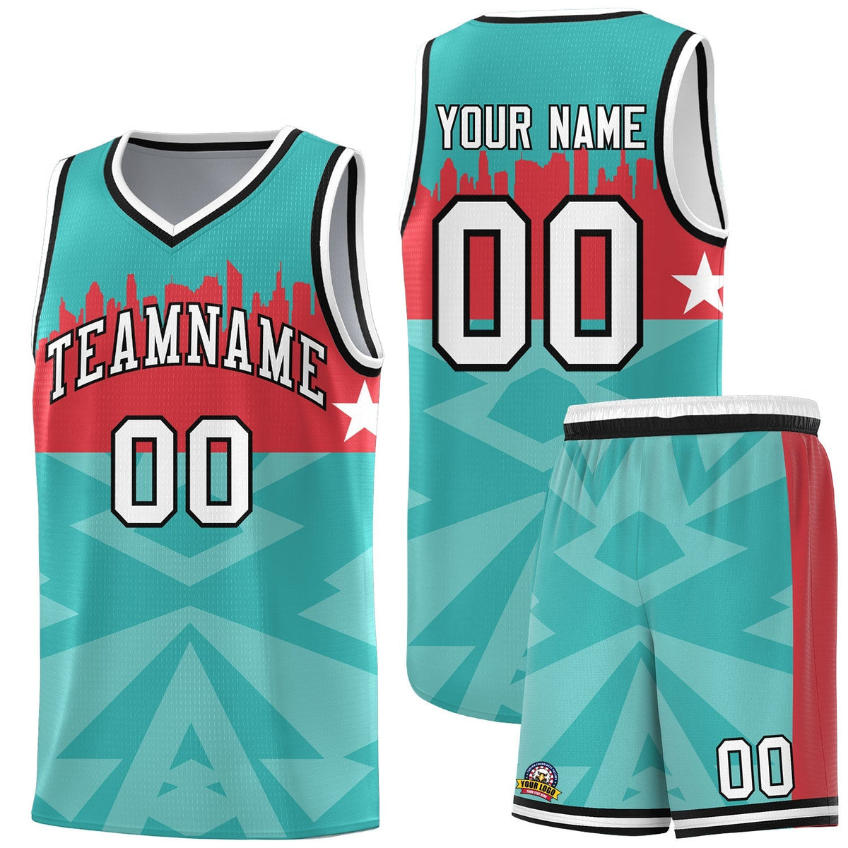 Custom Bright Green Personalized City Silhouette Pattern Sports Uniform Basketball Jersey|KXKSHOP