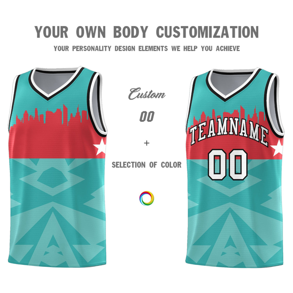 Custom Bright Green Personalized City Silhouette Pattern Sports Uniform Basketball Jersey|KXKSHOP