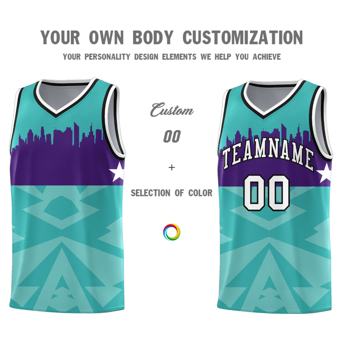 Custom Bright Green Personalized City Silhouette Pattern Sports Uniform Basketball Jersey|KXKSHOP