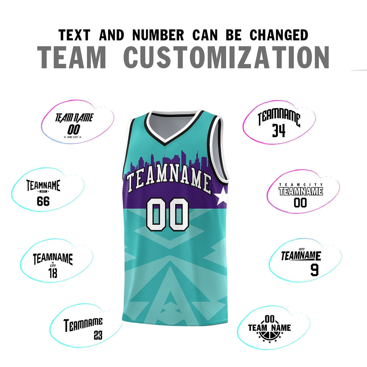 Custom Bright Green Personalized City Silhouette Pattern Sports Uniform Basketball Jersey|KXKSHOP