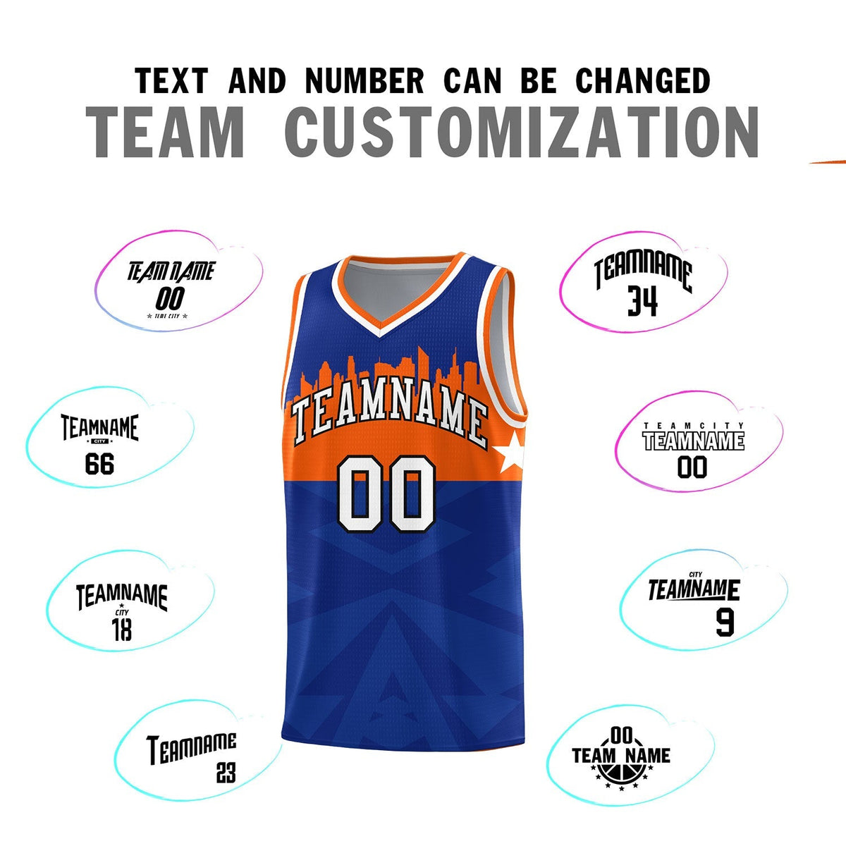 Custom Royal Personalized City Silhouette Pattern Sports Uniform Basketball Jersey|KXKSHOP