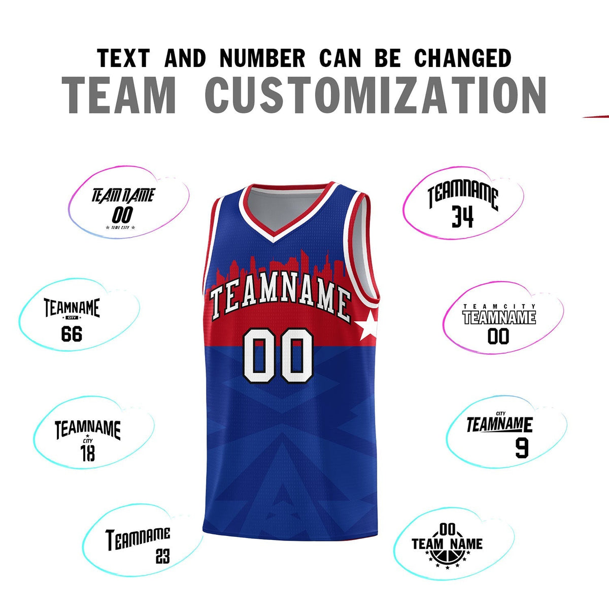 Custom Royal Personalized City Silhouette Pattern Sports Uniform Basketball Jersey|KXKSHOP