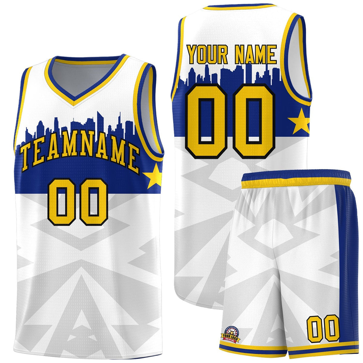 Custom White Personalized City Silhouette Pattern Sports Uniform Basketball Jersey|KXKSHOP