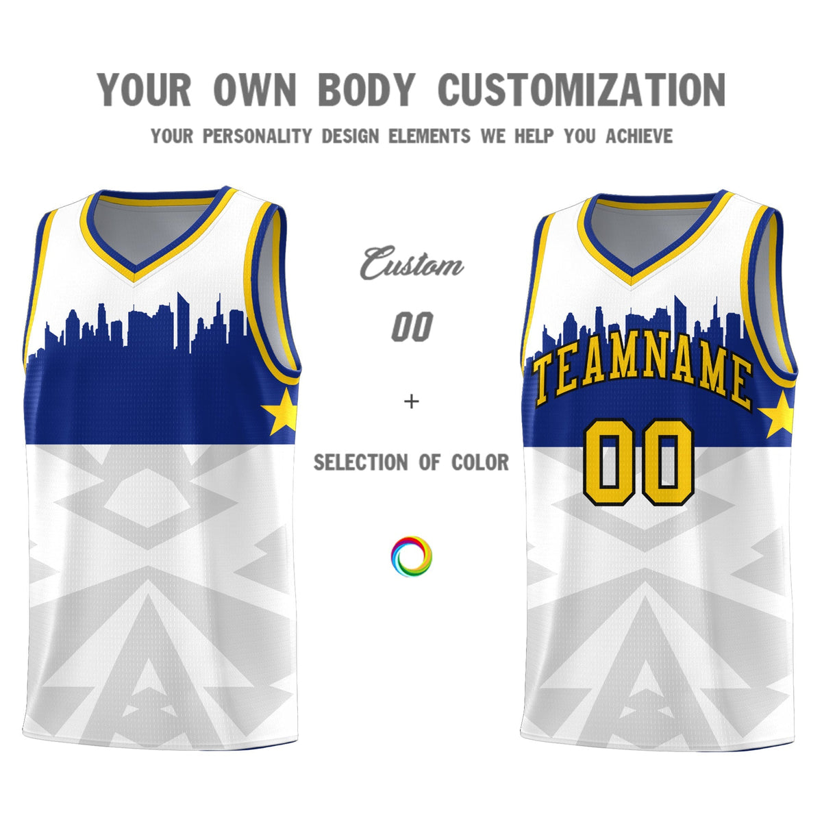 Custom White Personalized City Silhouette Pattern Sports Uniform Basketball Jersey|KXKSHOP