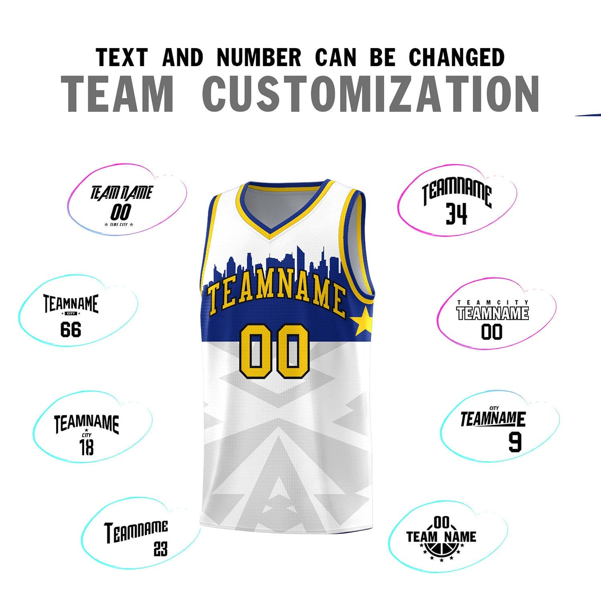 Custom White Personalized City Silhouette Pattern Sports Uniform Basketball Jersey|KXKSHOP