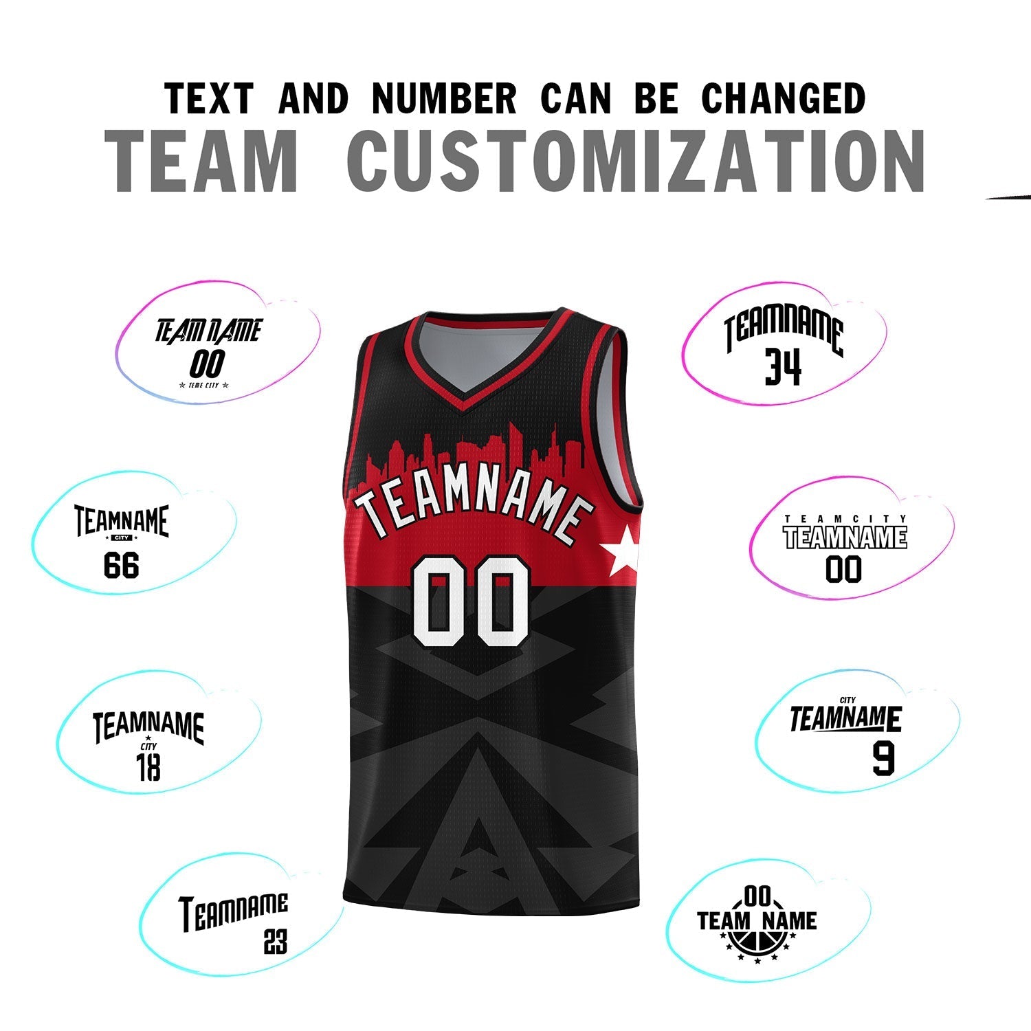 Custom Black Personalized City Silhouette Pattern Sports Uniform Basketball Jersey|KXKSHOP