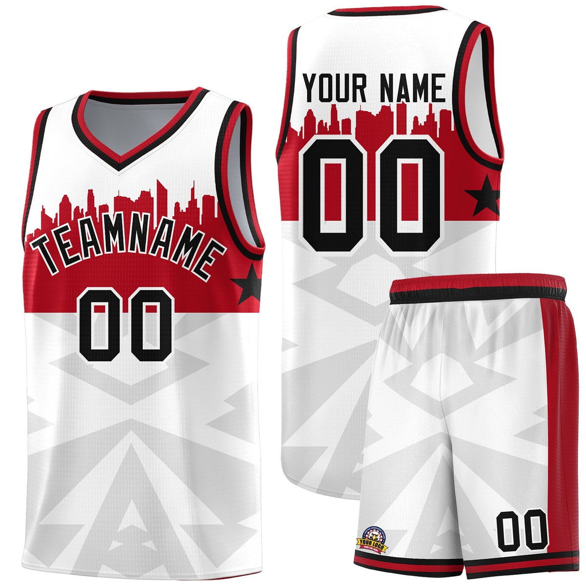 Custom White Personalized City Silhouette Pattern Sports Uniform Basketball Jersey|KXKSHOP