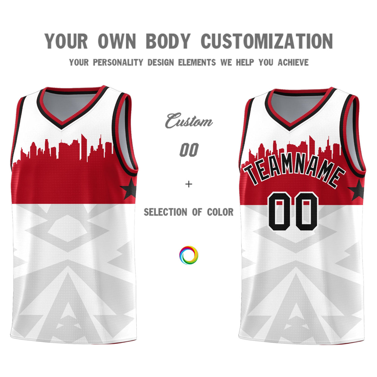 Custom White Personalized City Silhouette Pattern Sports Uniform Basketball Jersey|KXKSHOP