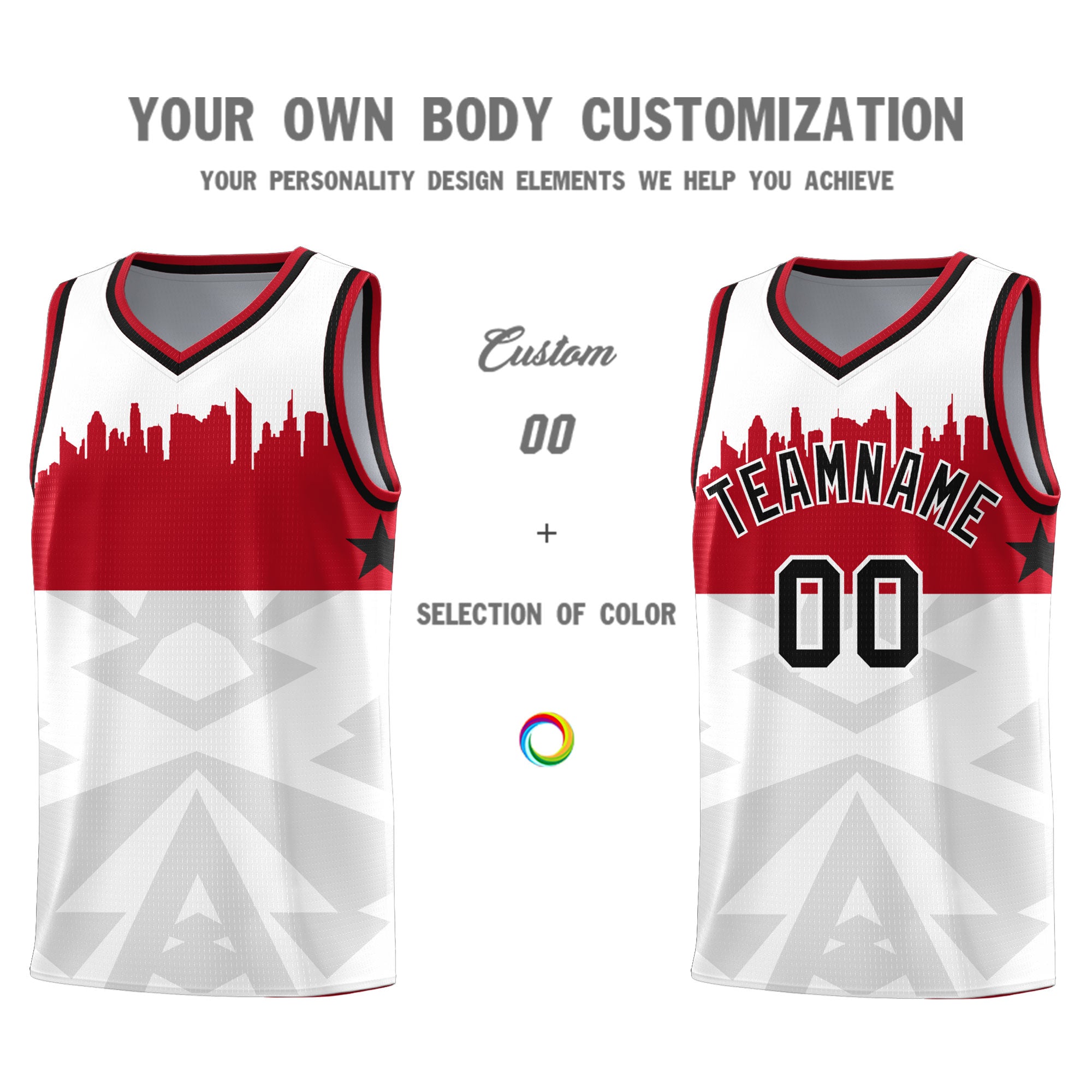 Custom White Personalized City Silhouette Pattern Sports Uniform Basketball Jersey|KXKSHOP