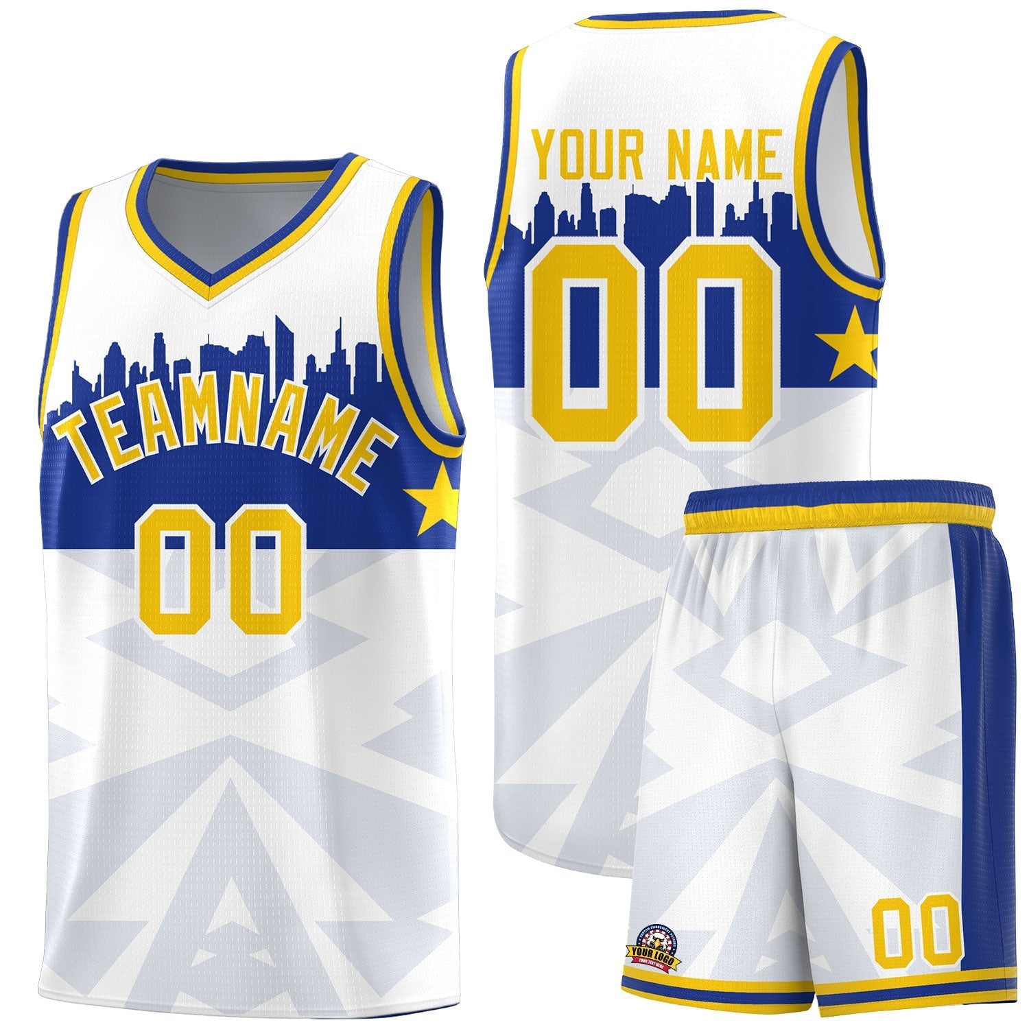 Custom White Personalized City Silhouette Pattern Sports Uniform Basketball Jersey|KXKSHOP
