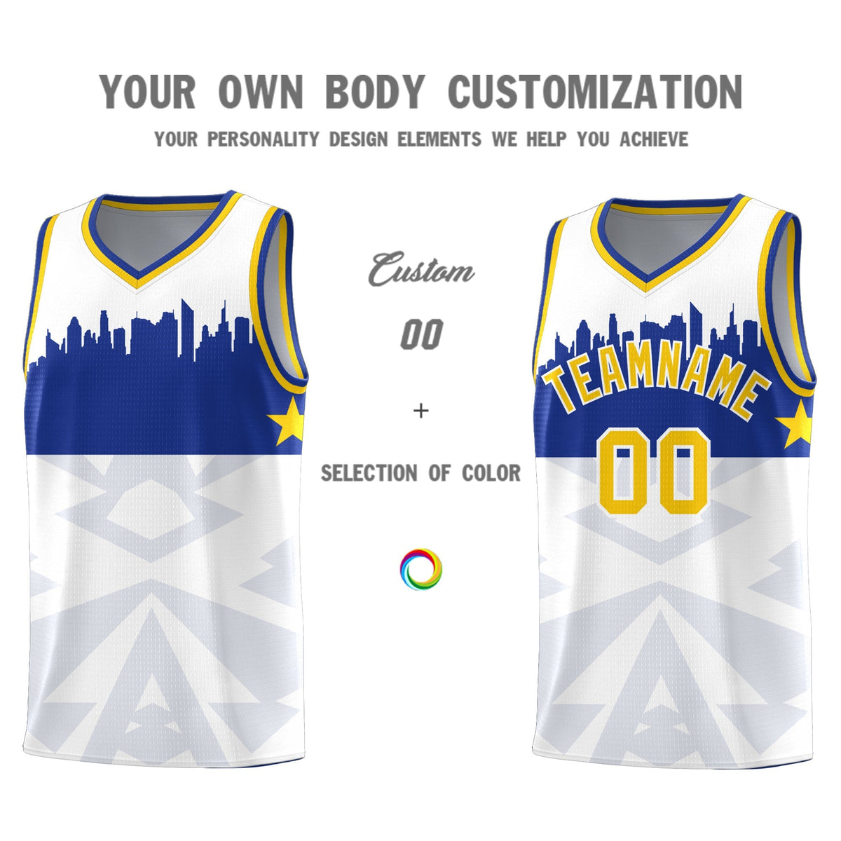 Custom White Personalized City Silhouette Pattern Sports Uniform Basketball Jersey|KXKSHOP