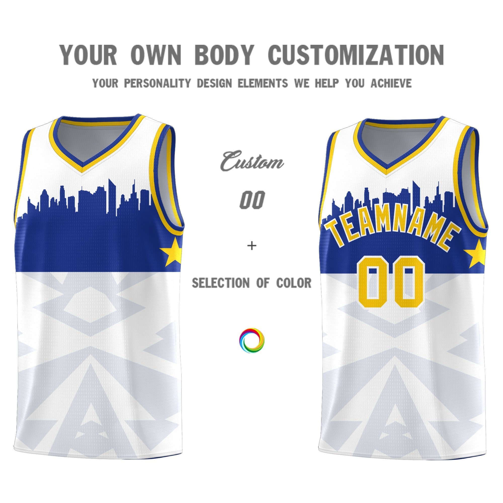 Custom White Personalized City Silhouette Pattern Sports Uniform Basketball Jersey|KXKSHOP