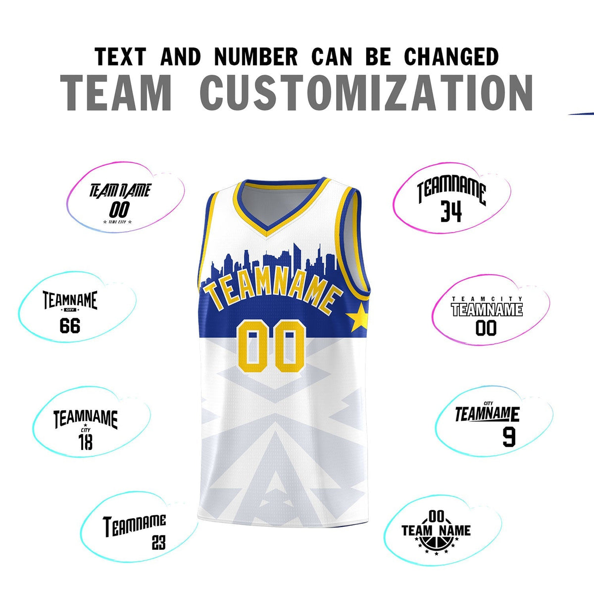 Custom White Personalized City Silhouette Pattern Sports Uniform Basketball Jersey|KXKSHOP