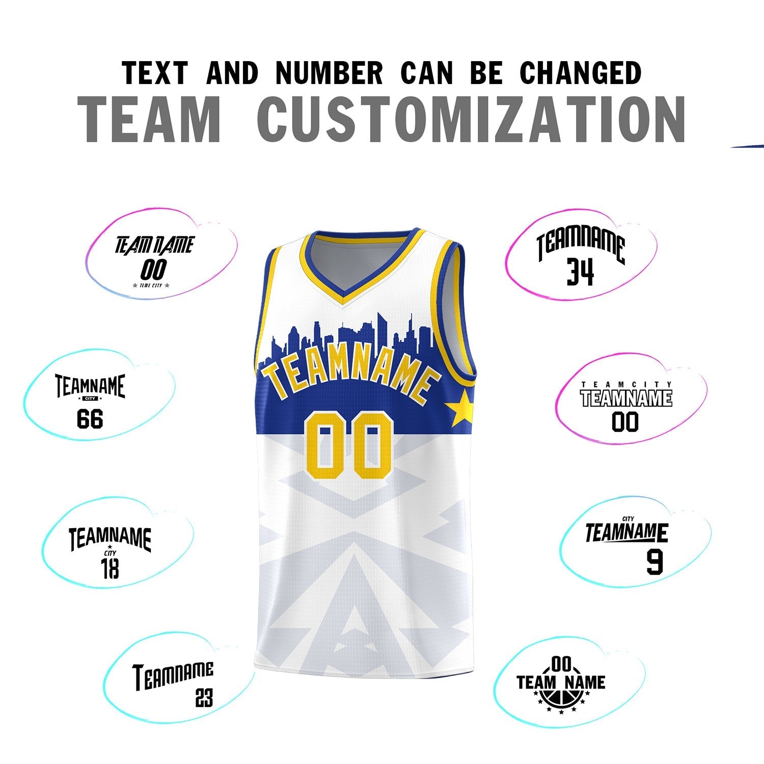 Custom White Personalized City Silhouette Pattern Sports Uniform Basketball Jersey|KXKSHOP