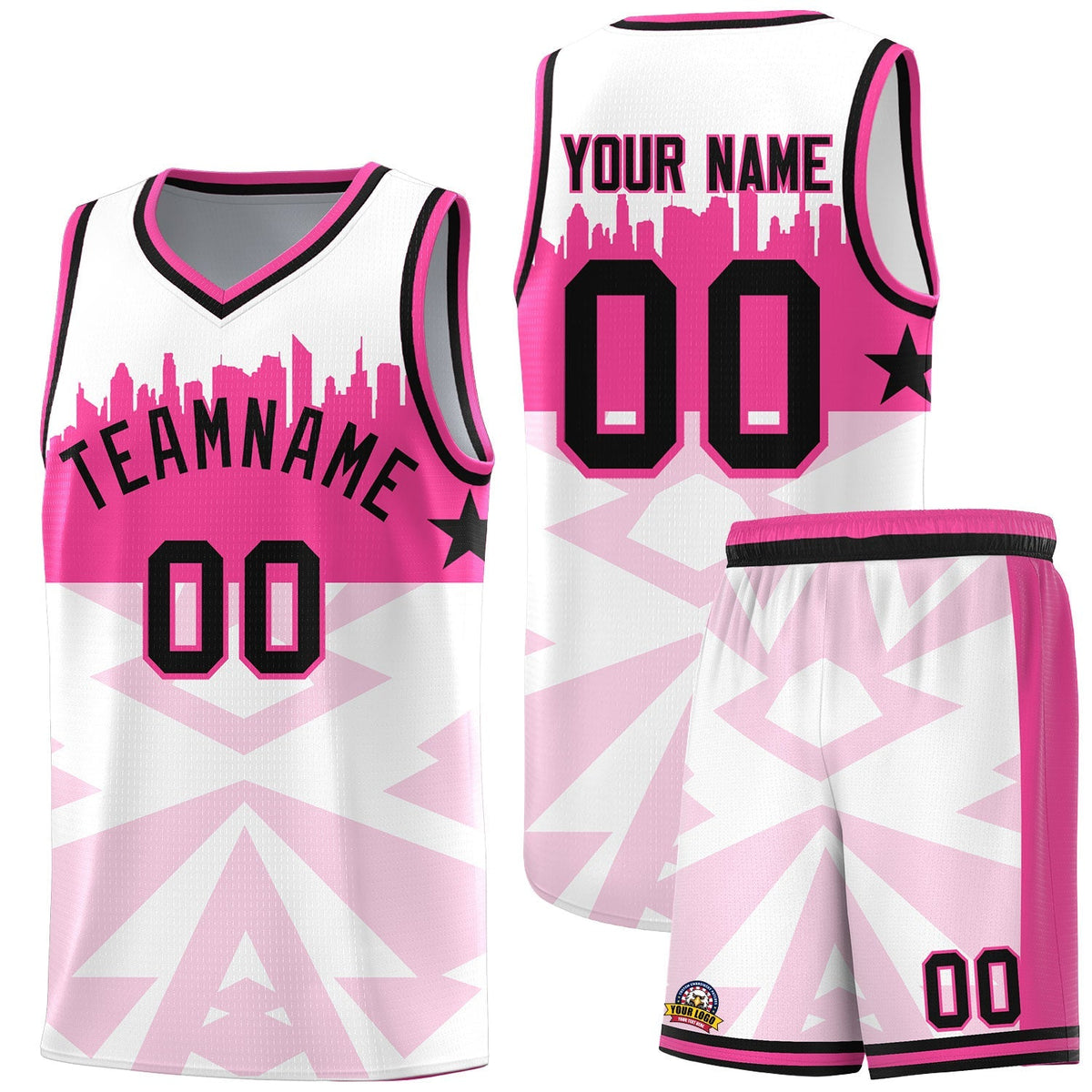 Custom White Personalized City Silhouette Pattern Sports Uniform Basketball Jersey|KXKSHOP