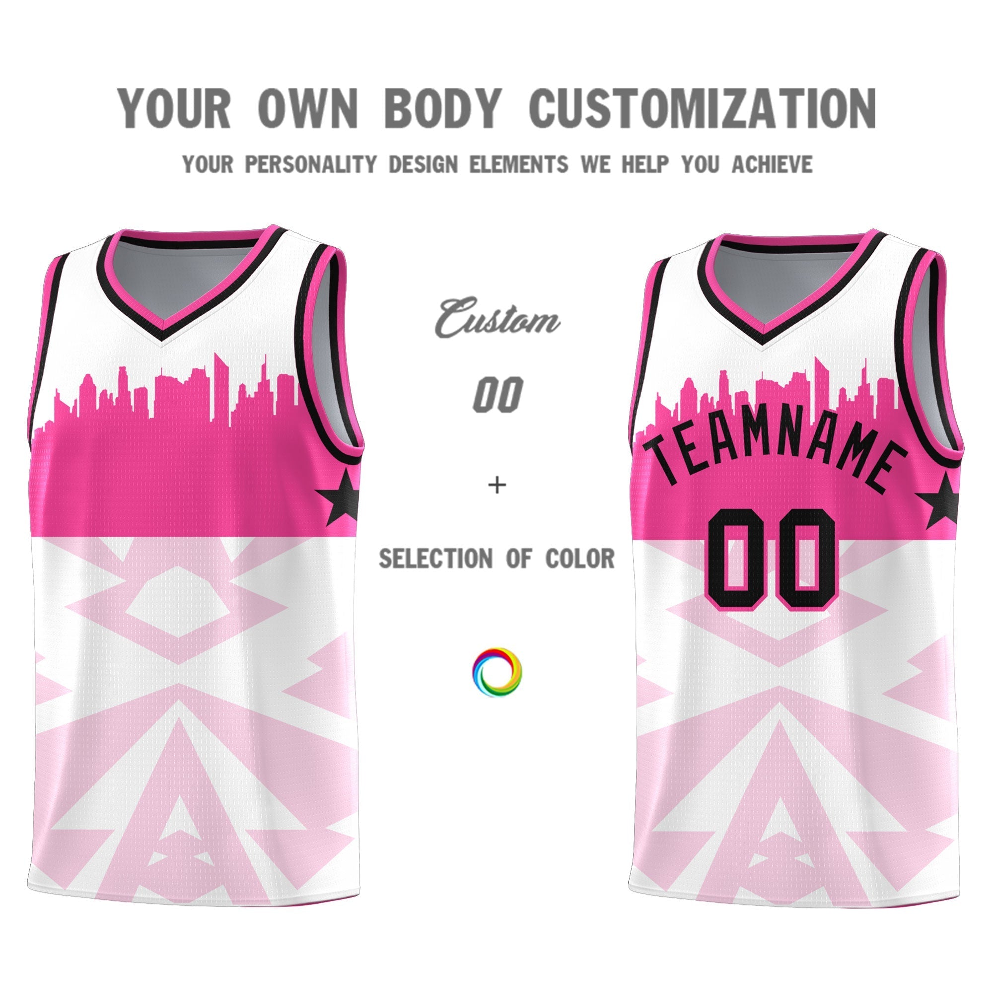 Custom White Personalized City Silhouette Pattern Sports Uniform Basketball Jersey|KXKSHOP