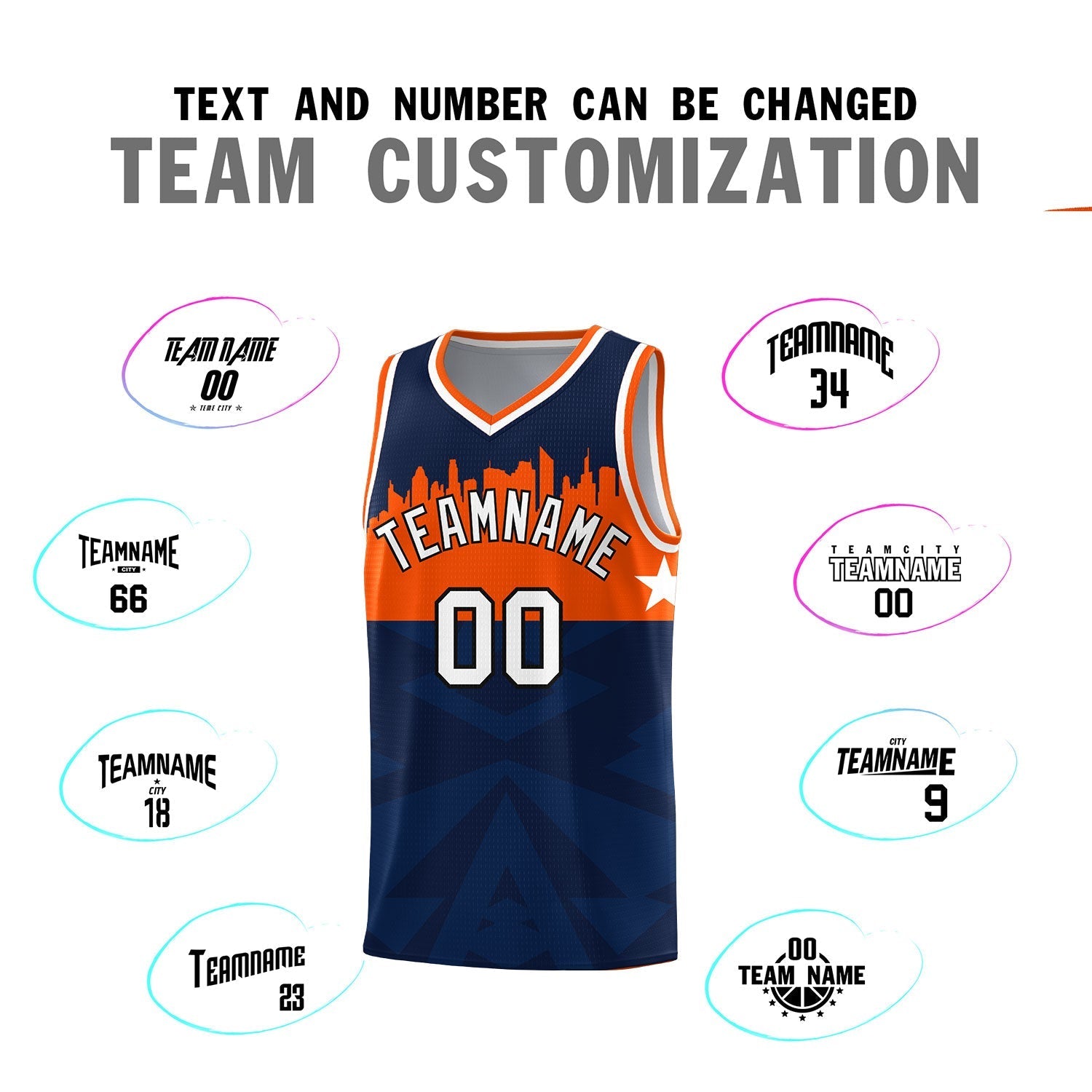 Custom Navy Personalized City Silhouette Pattern Sports Uniform Basketball Jersey|KXKSHOP