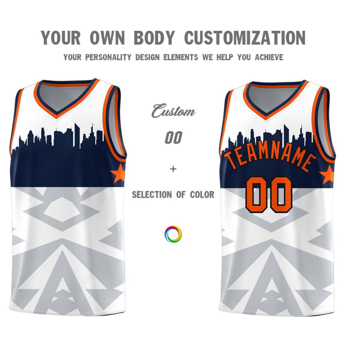 Custom White Personalized City Silhouette Pattern Sports Uniform Basketball Jersey|KXKSHOP