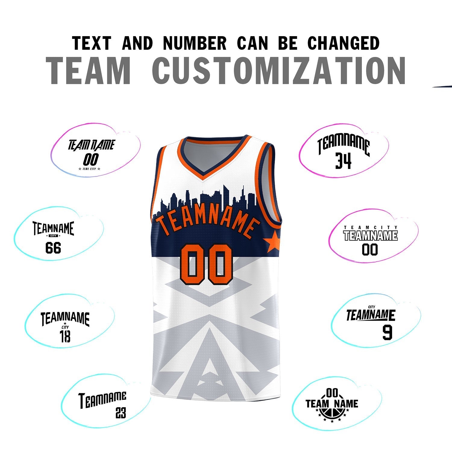 Custom White Personalized City Silhouette Pattern Sports Uniform Basketball Jersey|KXKSHOP
