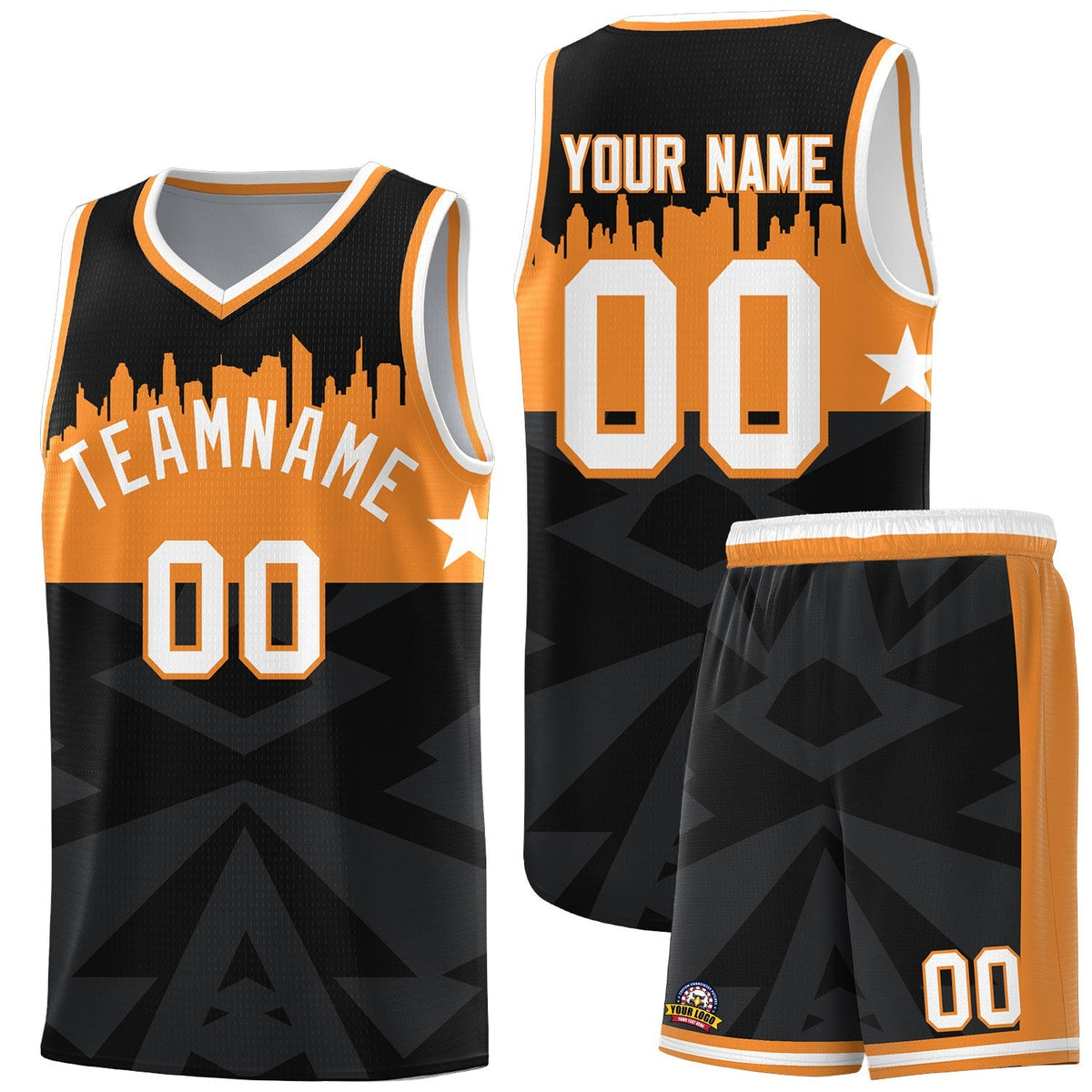 Custom Black Personalized City Silhouette Pattern Sports Uniform Basketball Jersey|KXKSHOP
