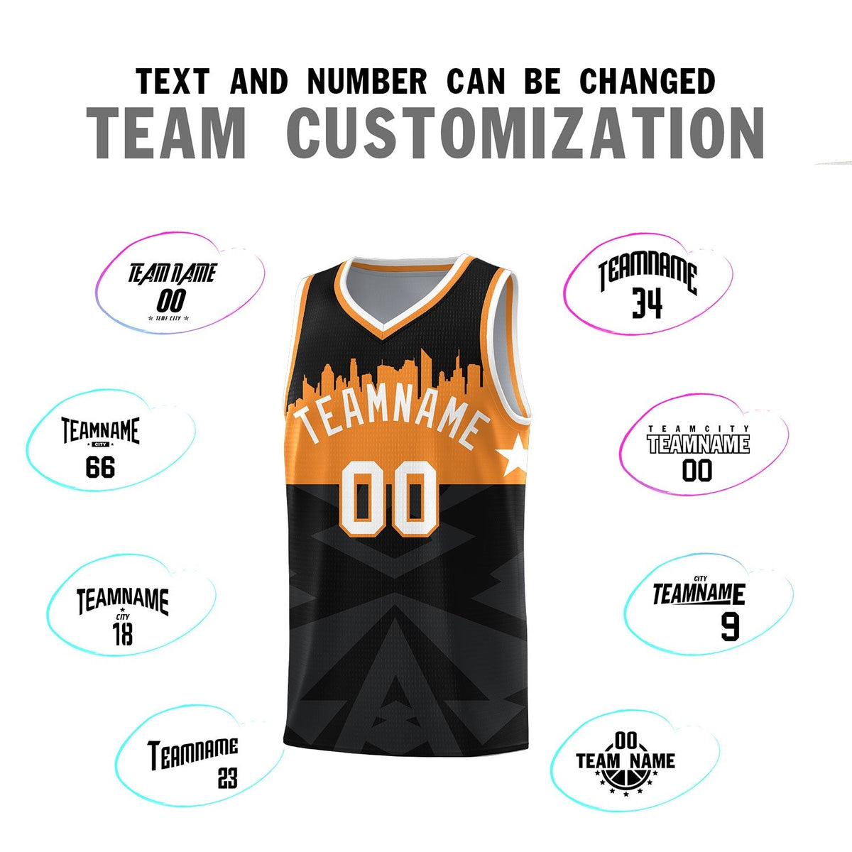 Custom Black Personalized City Silhouette Pattern Sports Uniform Basketball Jersey|KXKSHOP