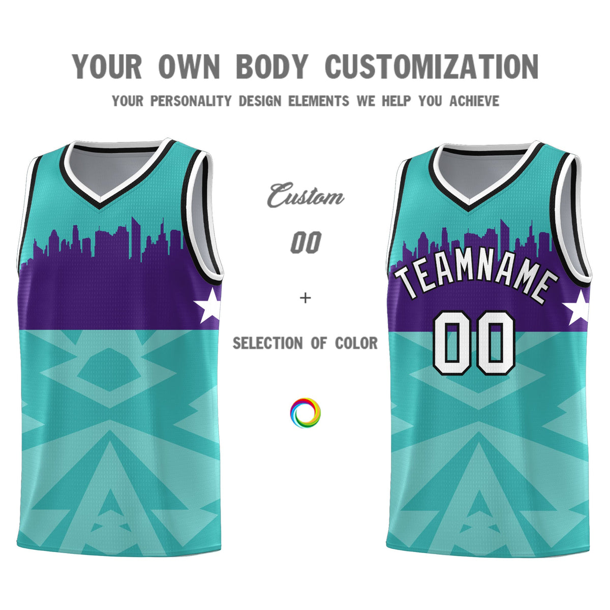 Custom Bright Green Personalized City Silhouette Pattern Sports Uniform Basketball Jersey|KXKSHOP