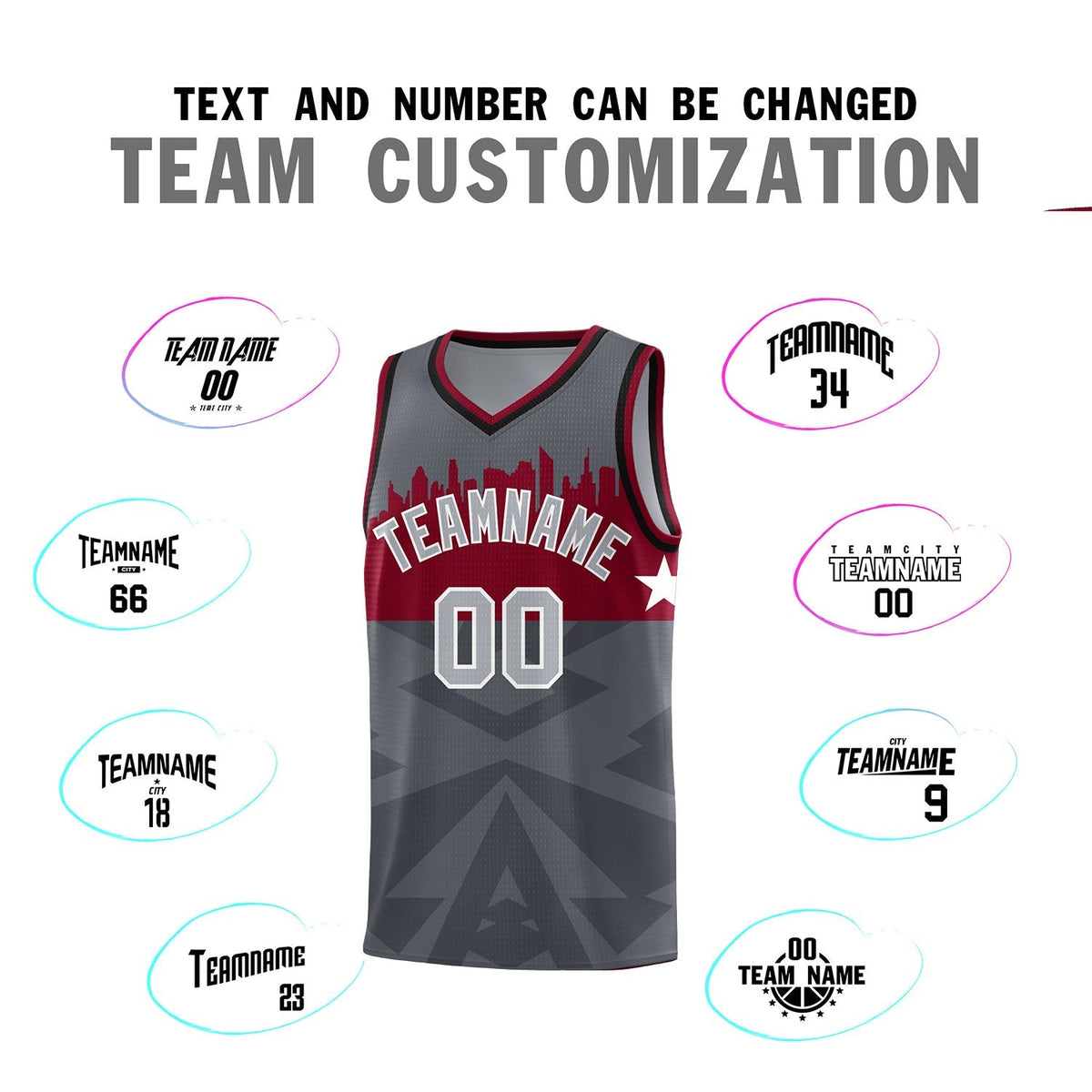 Custom Dark Gray Personalized City Silhouette Pattern Sports Uniform Basketball Jersey|KXKSHOP
