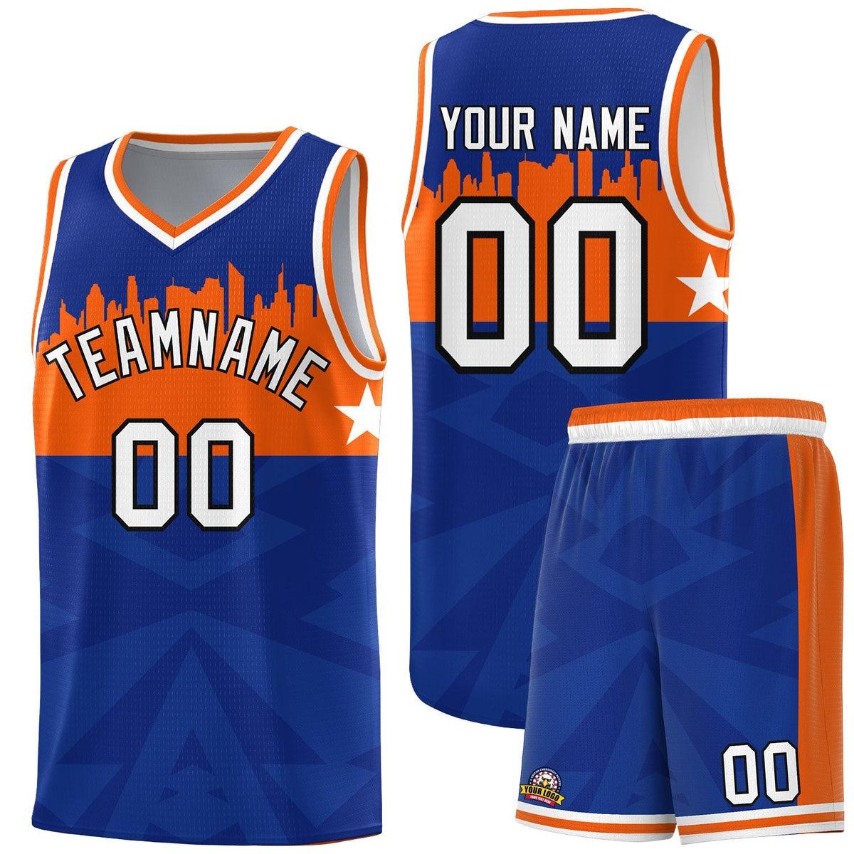 Custom Royal Personalized City Silhouette Pattern Sports Uniform Basketball Jersey|KXKSHOP