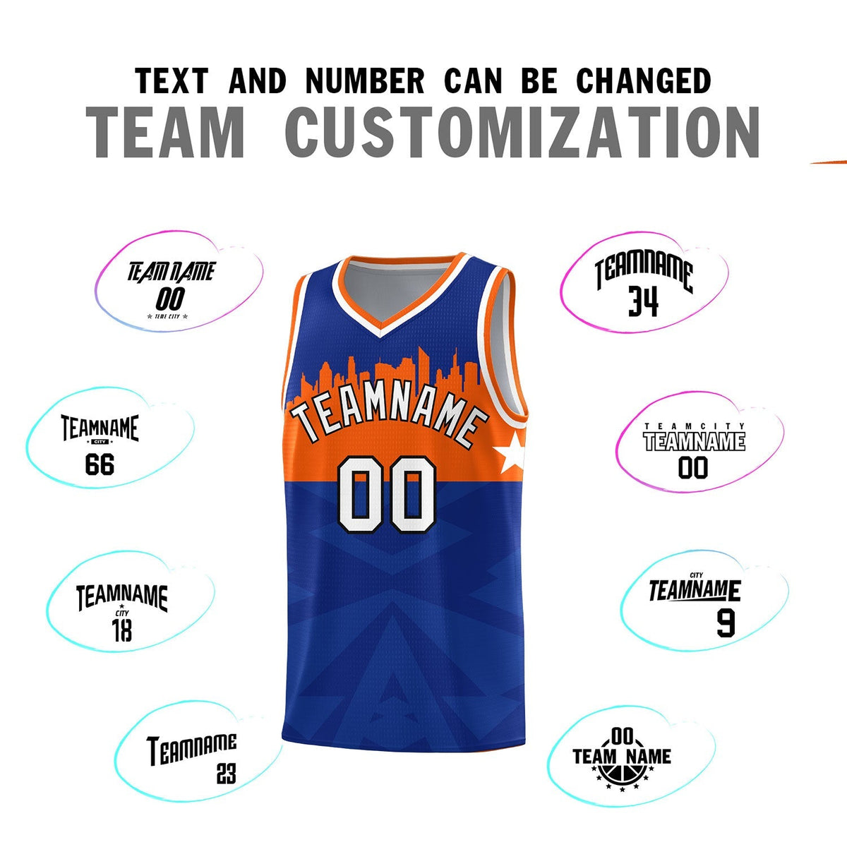 Custom Royal Personalized City Silhouette Pattern Sports Uniform Basketball Jersey|KXKSHOP