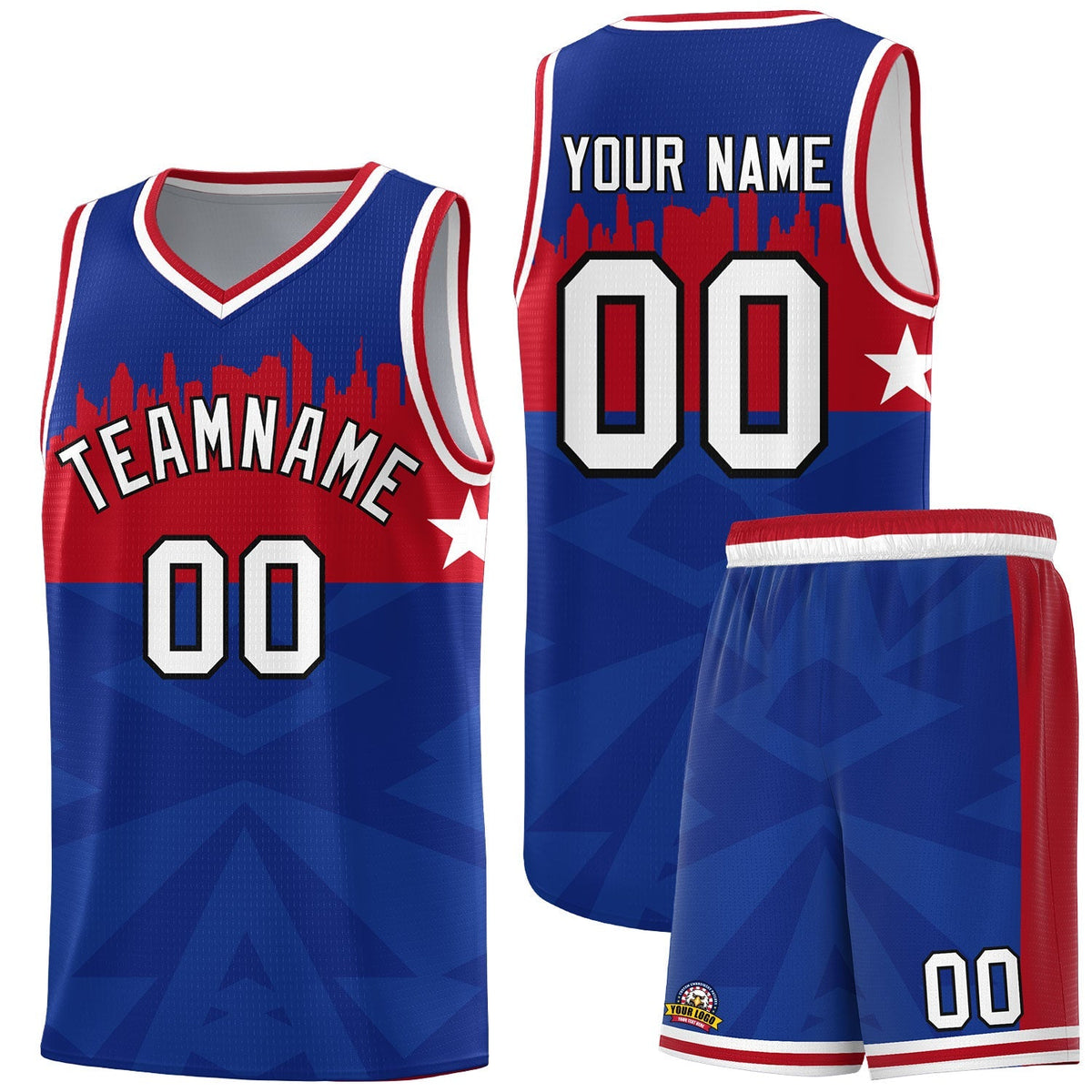 Custom Royal Personalized City Silhouette Pattern Sports Uniform Basketball Jersey|KXKSHOP