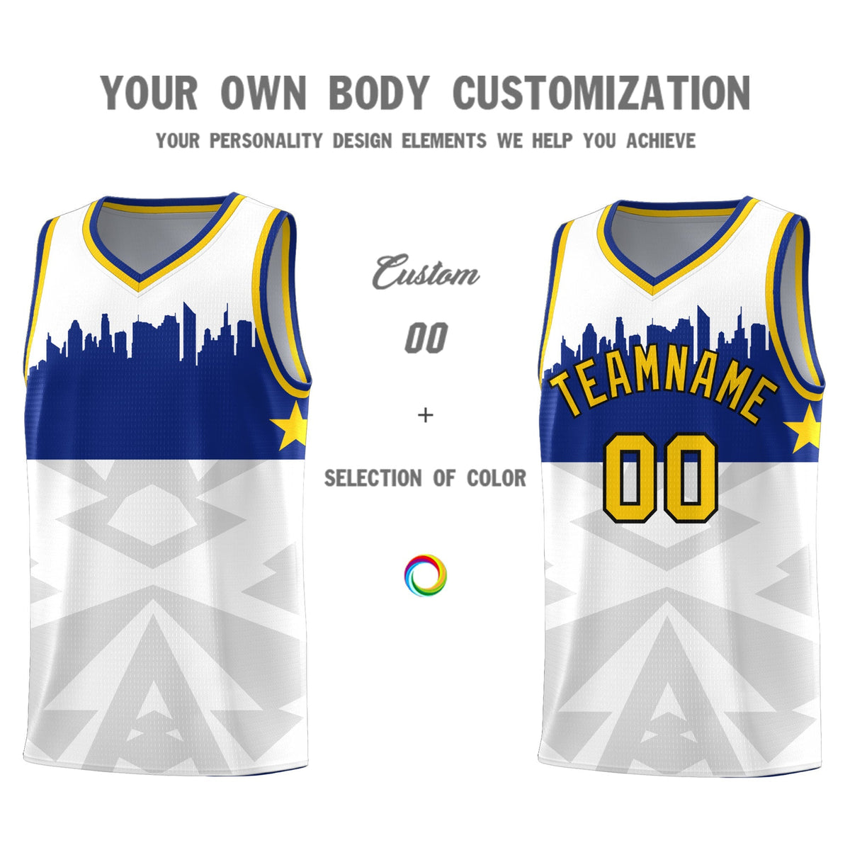 Custom White Personalized City Silhouette Pattern Sports Uniform Basketball Jersey|KXKSHOP