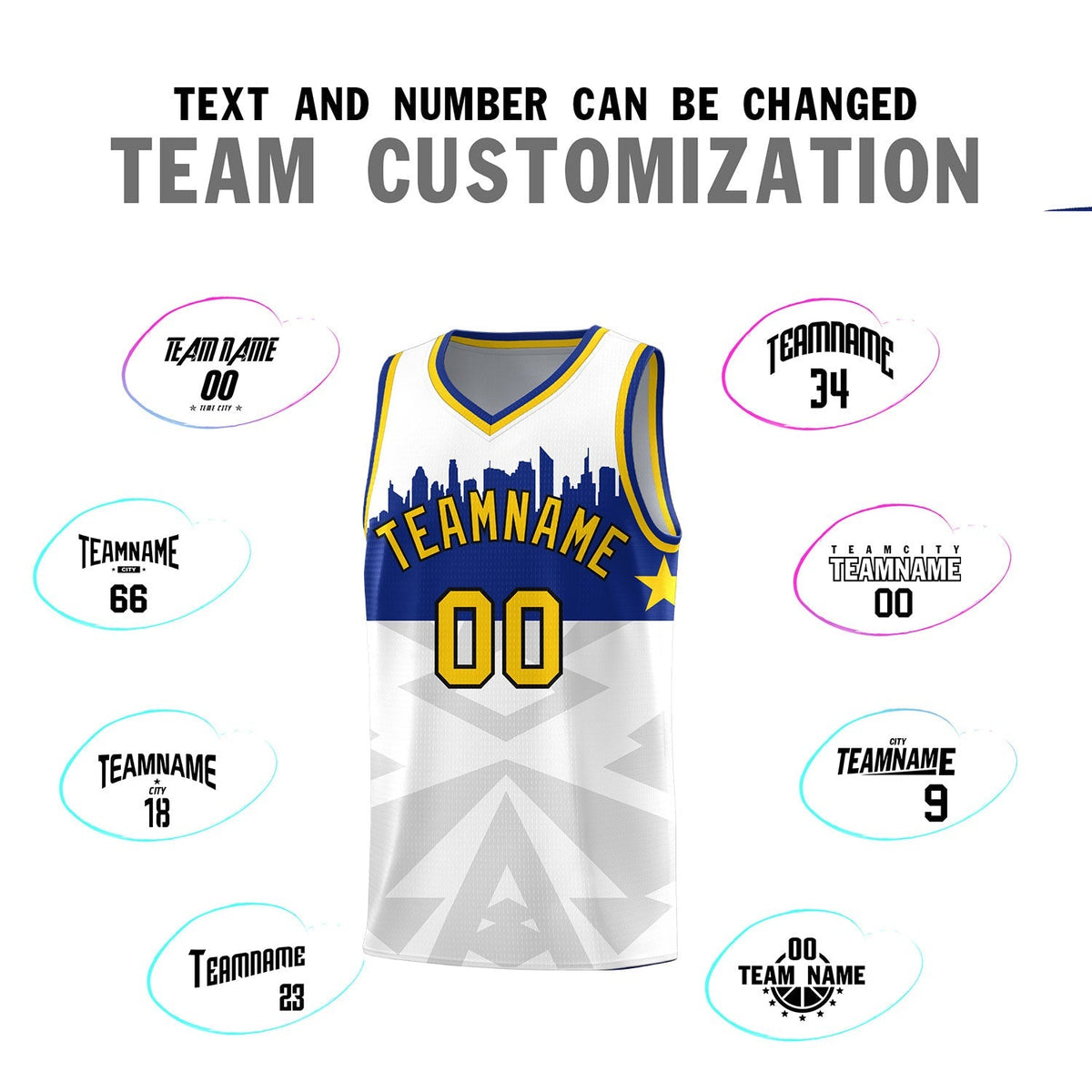 Custom White Personalized City Silhouette Pattern Sports Uniform Basketball Jersey|KXKSHOP