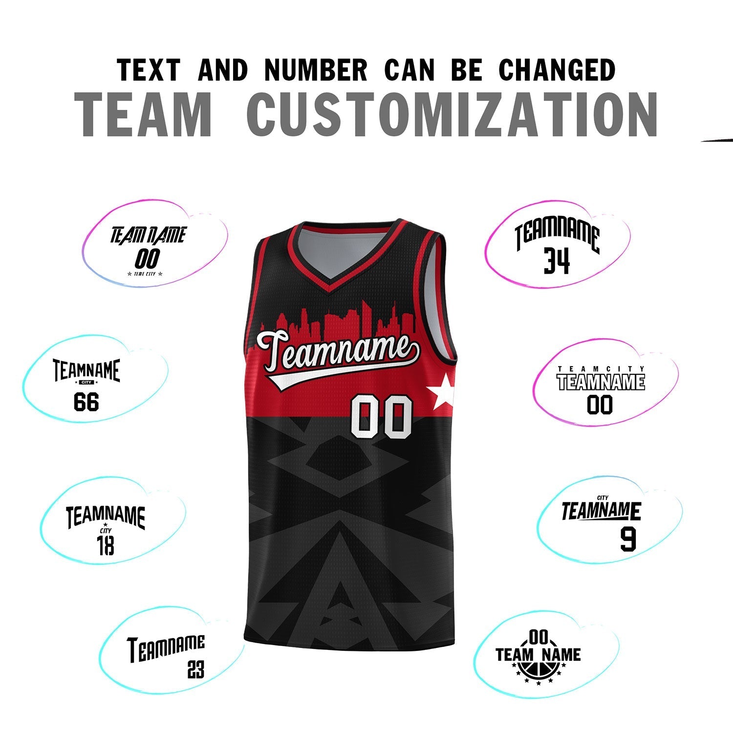 Custom Black Personalized City Silhouette Pattern Sports Uniform Basketball Jersey|KXKSHOP