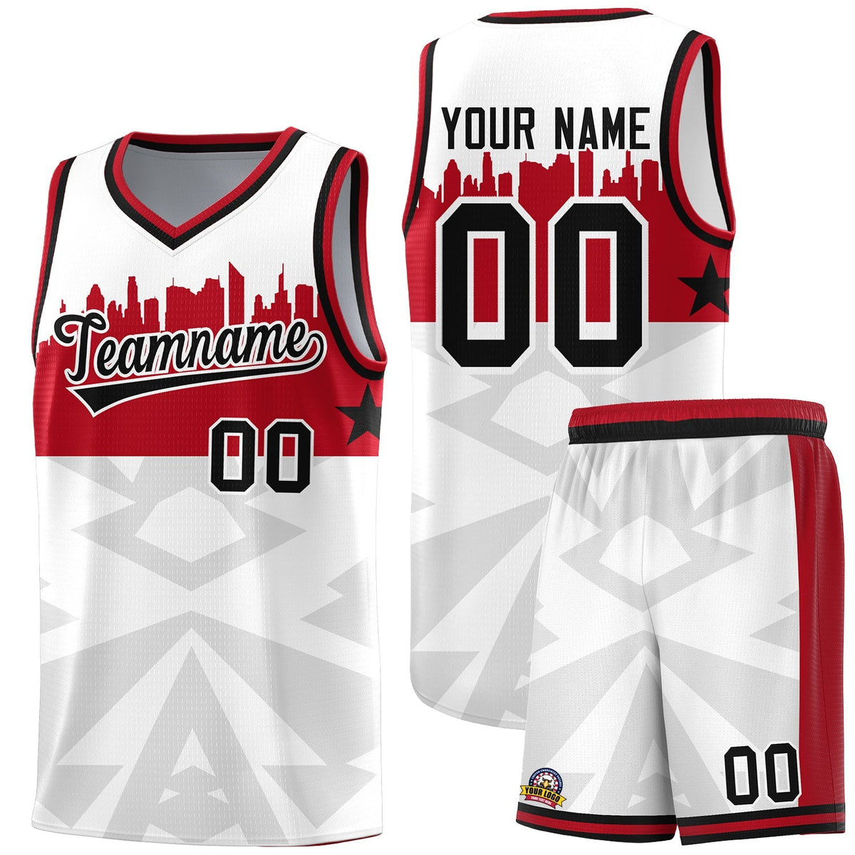 Custom White Personalized City Silhouette Pattern Sports Uniform Basketball Jersey|KXKSHOP