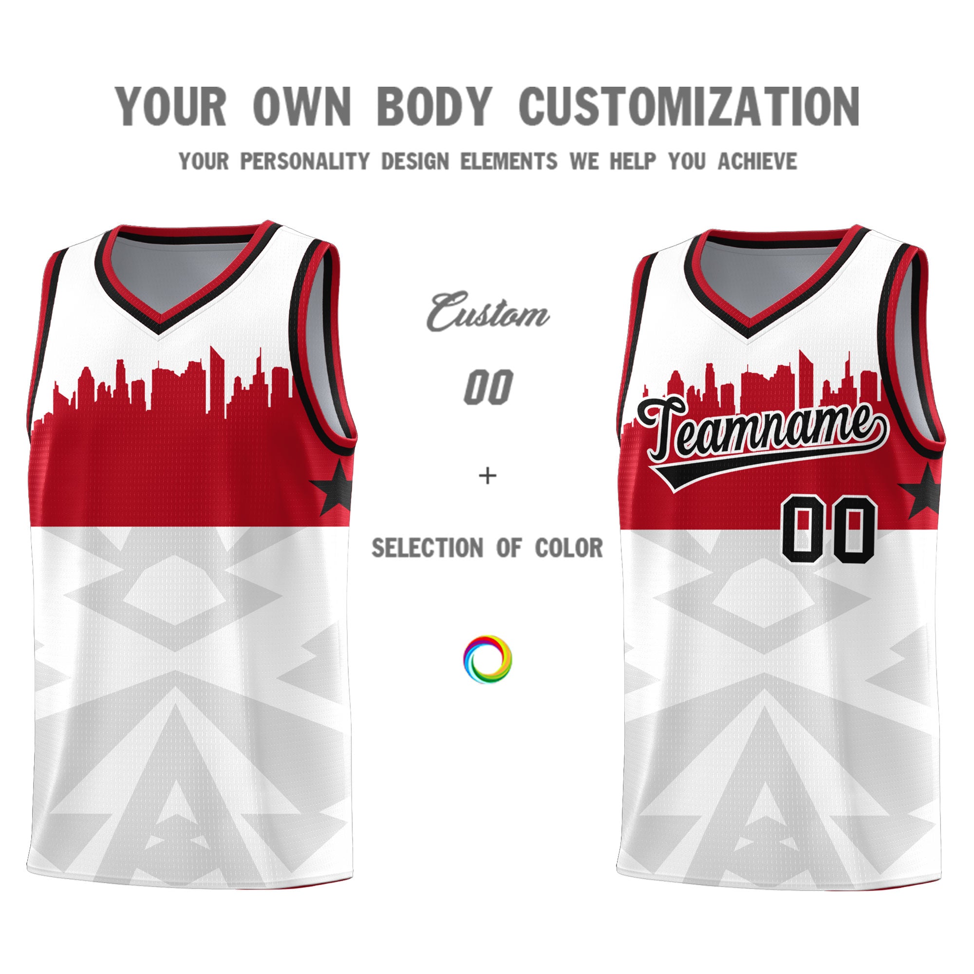 Custom White Personalized City Silhouette Pattern Sports Uniform Basketball Jersey|KXKSHOP
