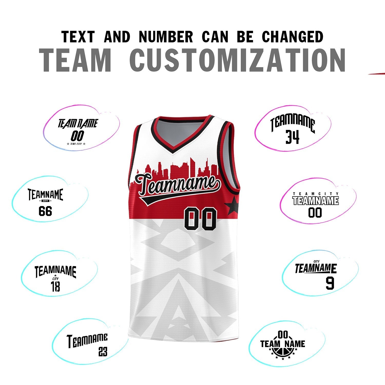 Custom White Personalized City Silhouette Pattern Sports Uniform Basketball Jersey|KXKSHOP