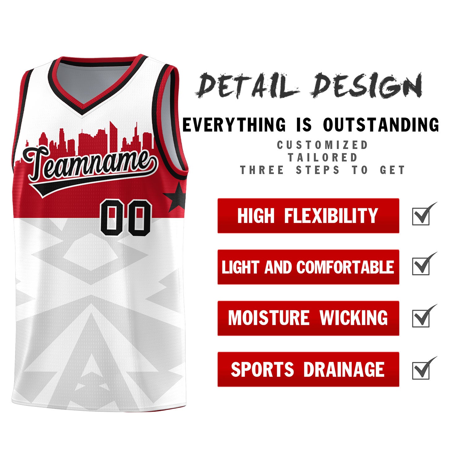 Custom White Personalized City Silhouette Pattern Sports Uniform Basketball Jersey|KXKSHOP