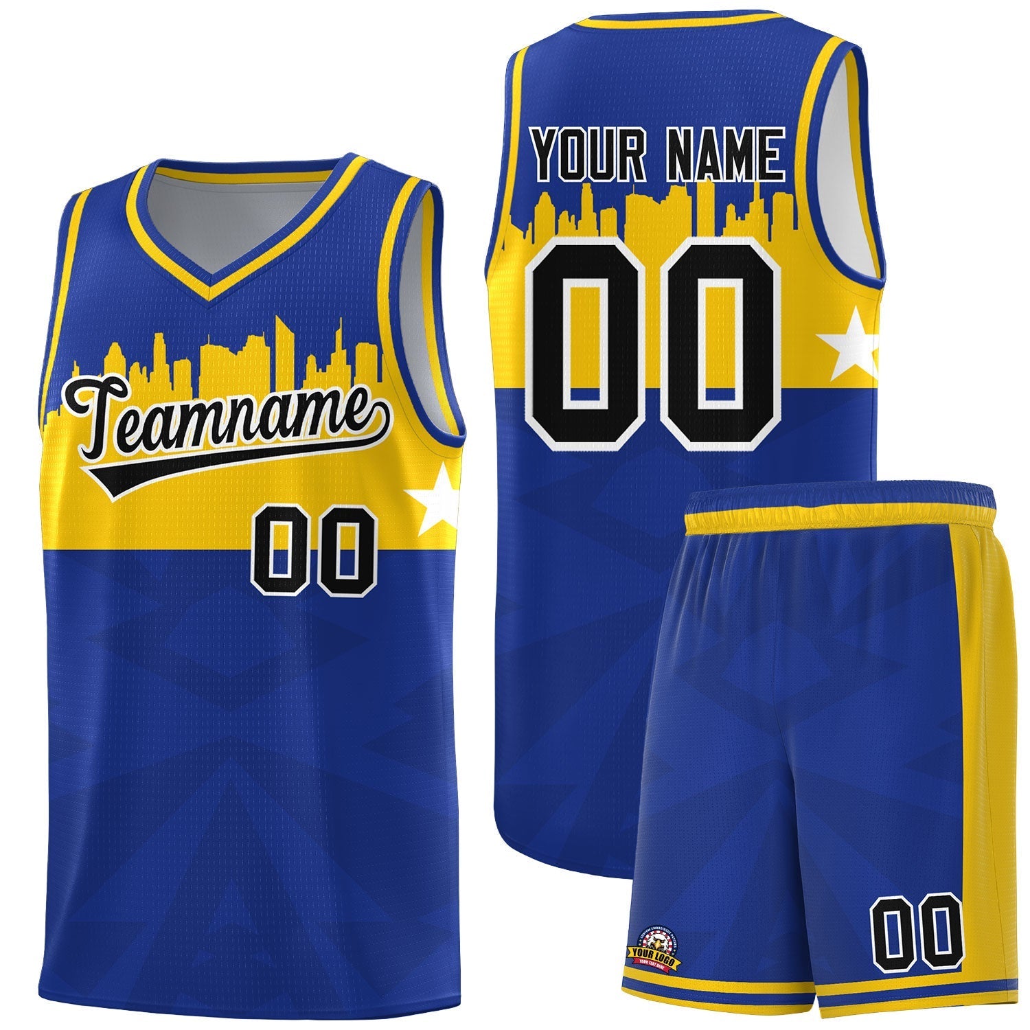 Custom Royal Personalized City Silhouette Pattern Sports Uniform Basketball Jersey|KXKSHOP