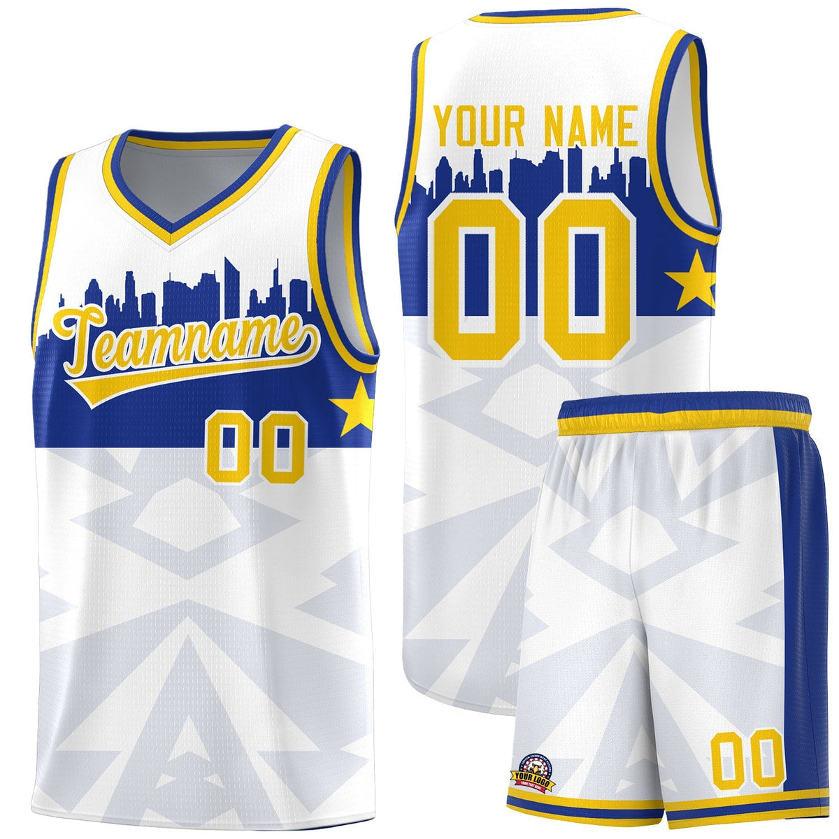 Custom White Personalized City Silhouette Pattern Sports Uniform Basketball Jersey|KXKSHOP