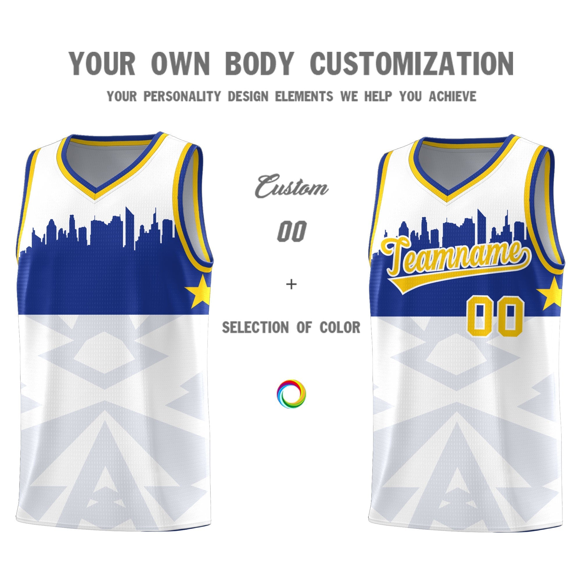 Custom White Personalized City Silhouette Pattern Sports Uniform Basketball Jersey|KXKSHOP