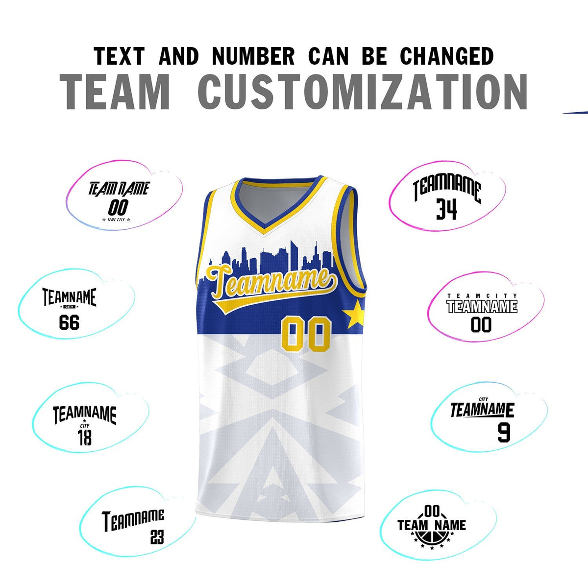 Custom White Personalized City Silhouette Pattern Sports Uniform Basketball Jersey|KXKSHOP