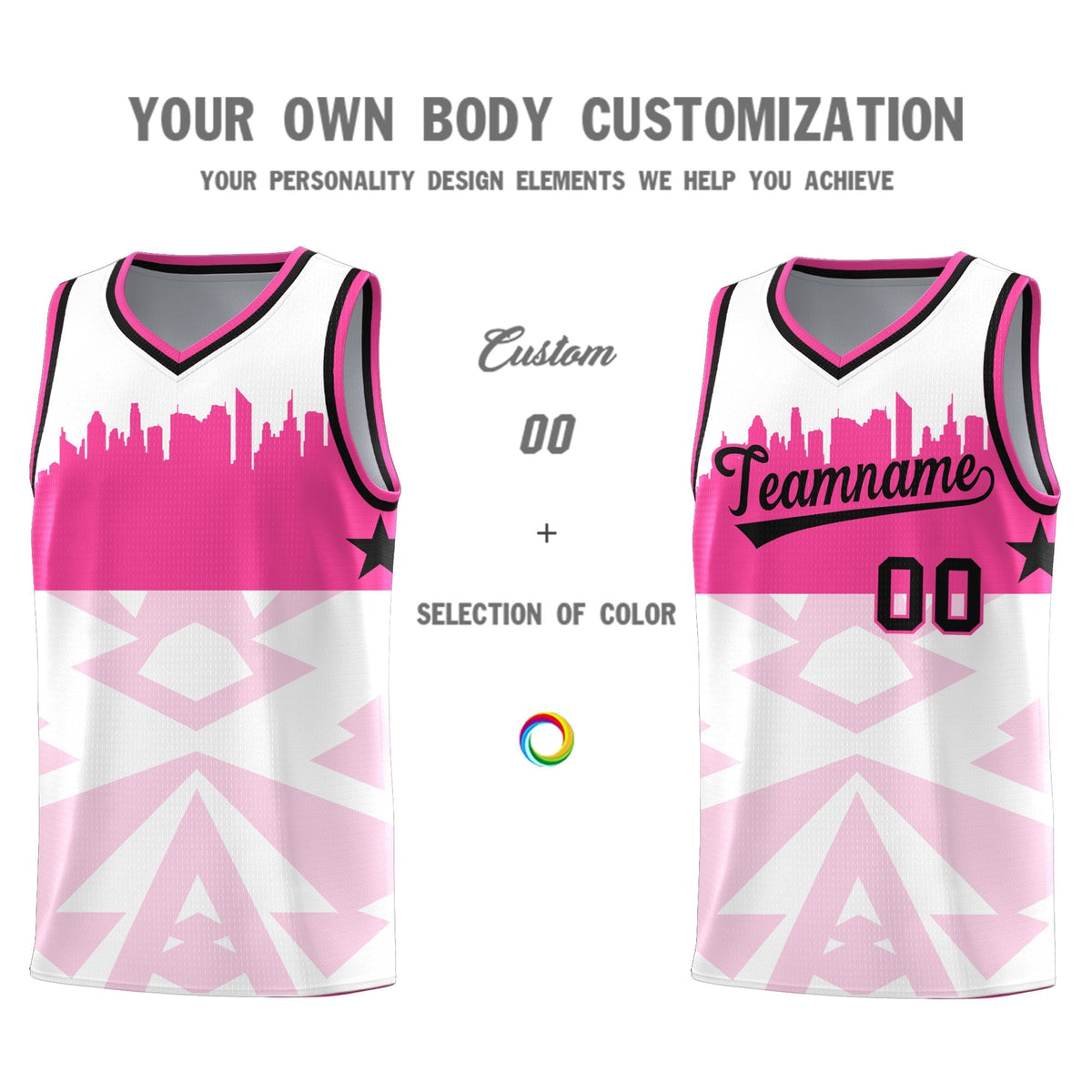 Custom White Personalized City Silhouette Pattern Sports Uniform Basketball Jersey|KXKSHOP