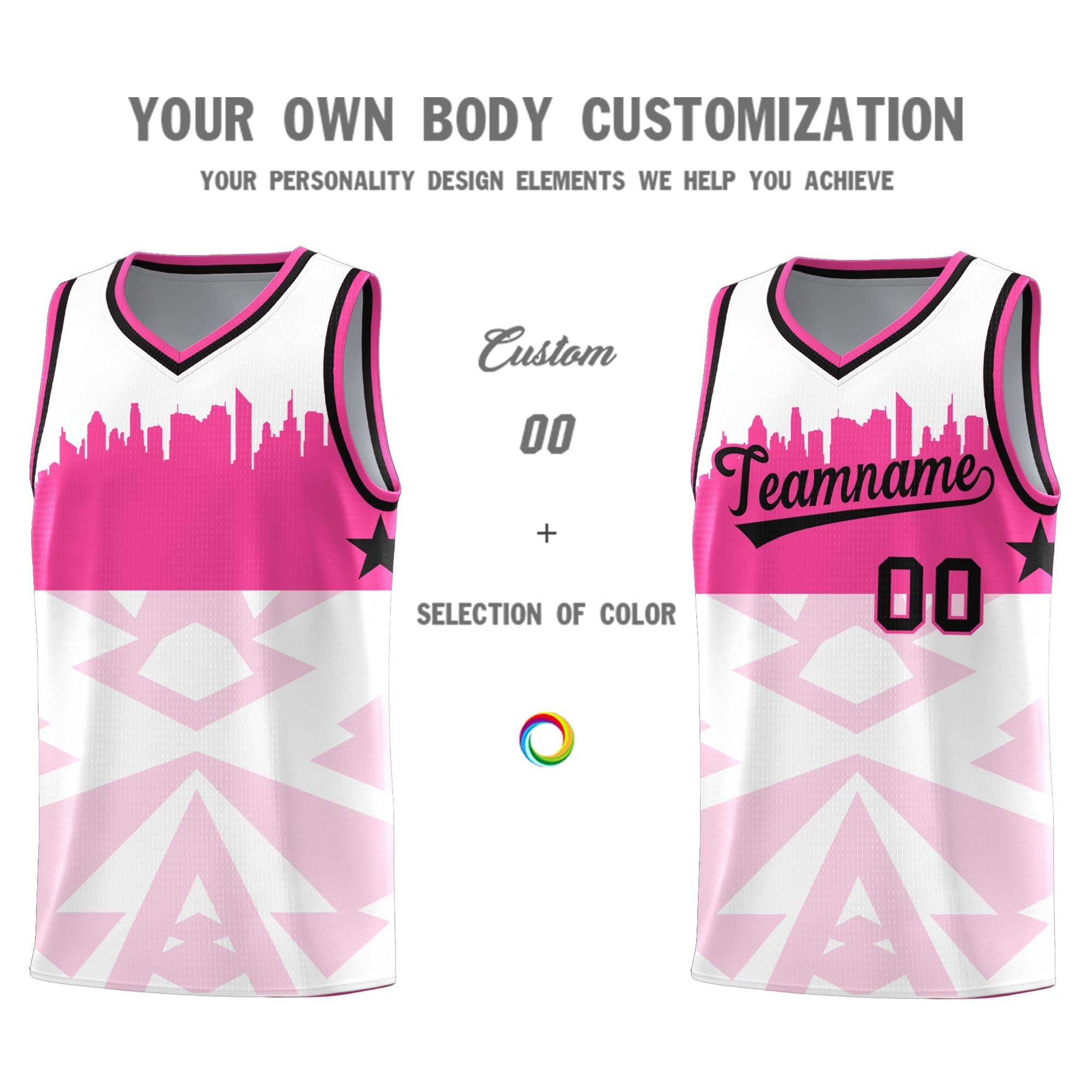 Custom White Personalized City Silhouette Pattern Sports Uniform Basketball Jersey|KXKSHOP
