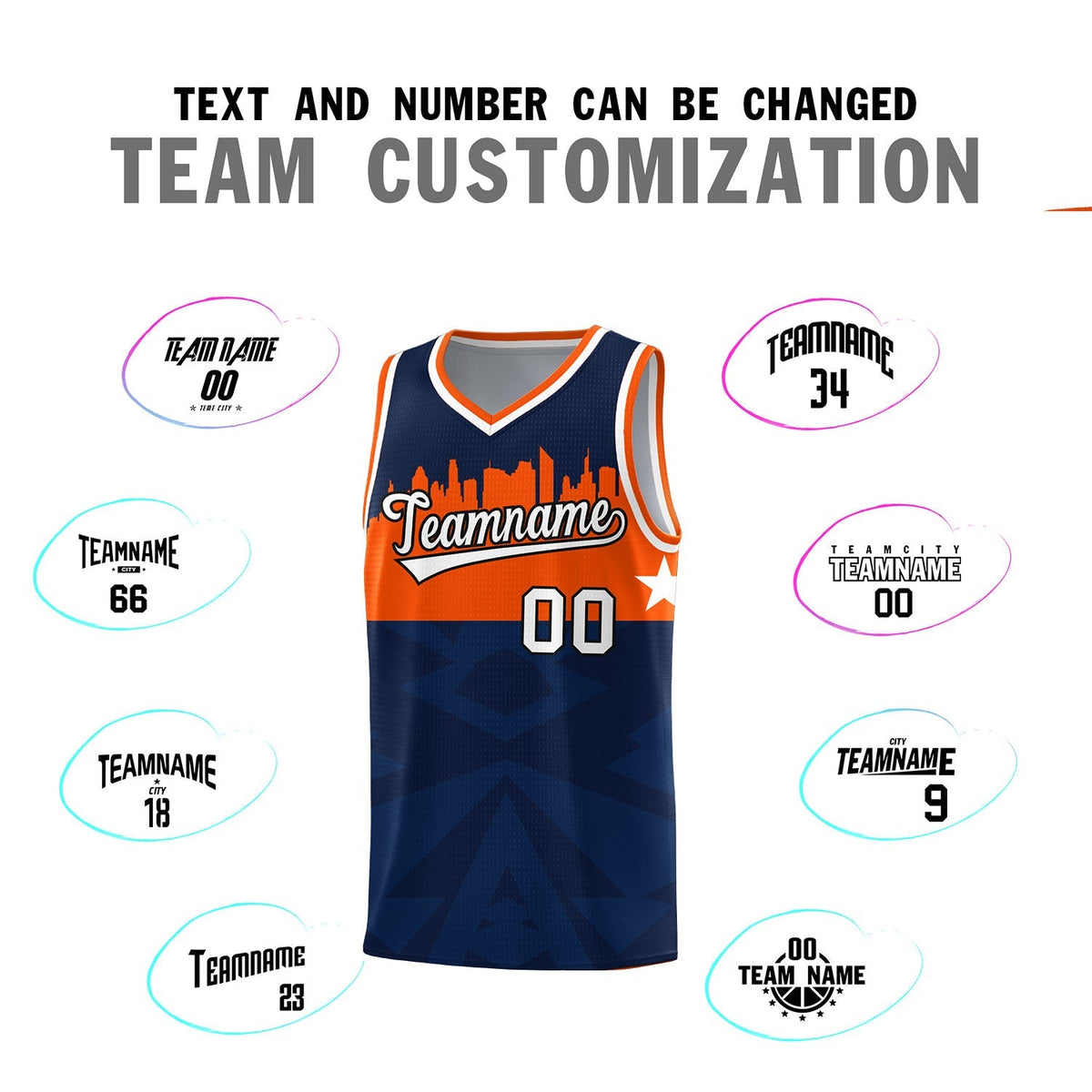 Custom Navy Personalized City Silhouette Pattern Sports Uniform Basketball Jersey|KXKSHOP