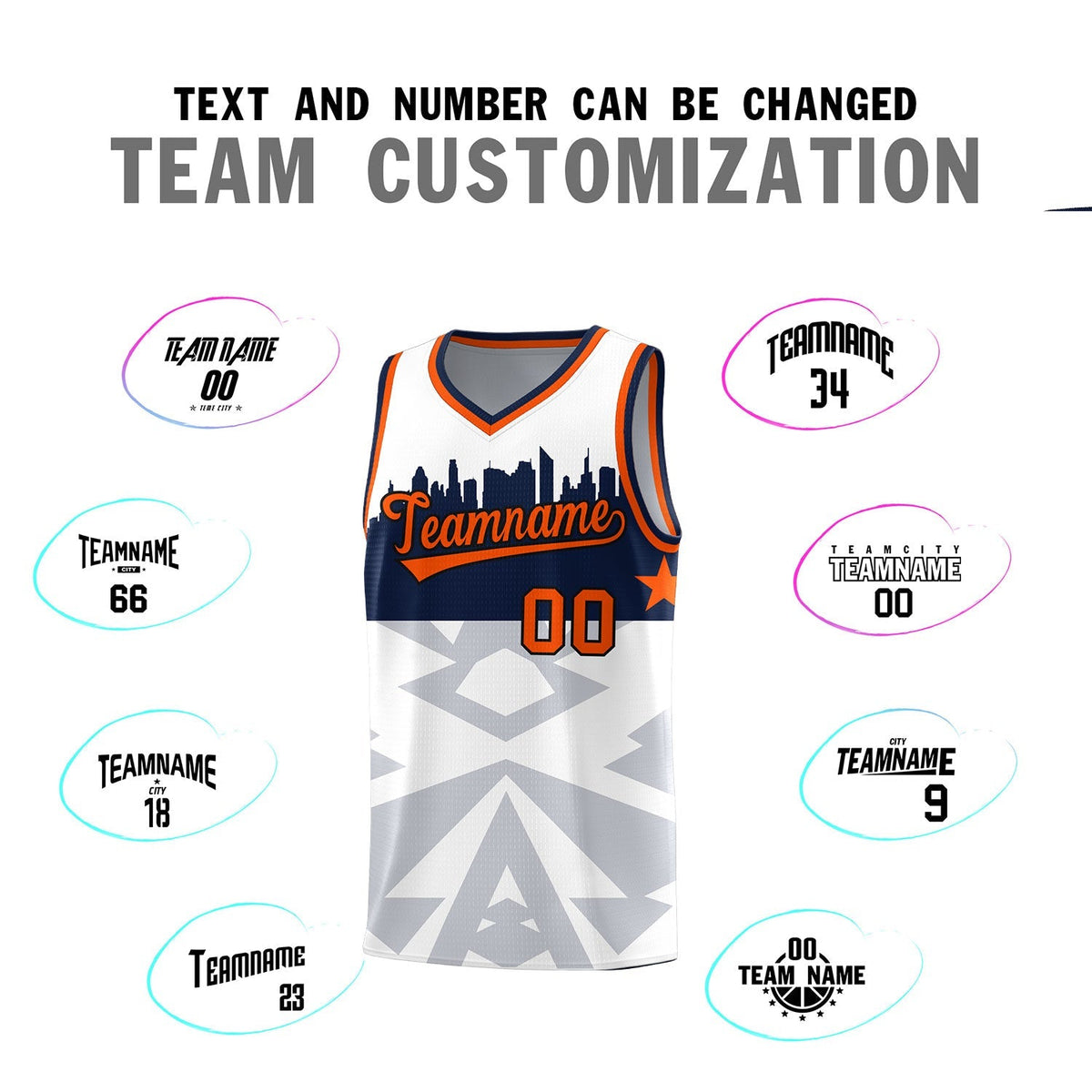 Custom White Personalized City Silhouette Pattern Sports Uniform Basketball Jersey|KXKSHOP