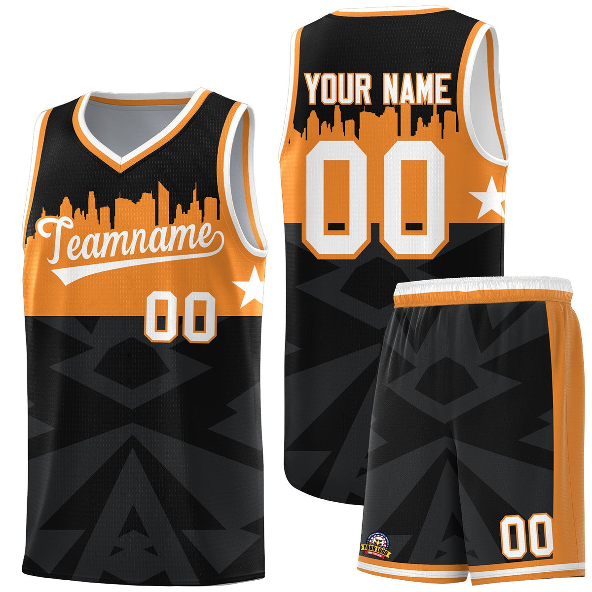 Custom Black Personalized City Silhouette Pattern Sports Uniform Basketball Jersey|KXKSHOP